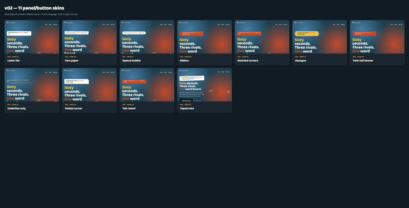 11 skins applied to one layout